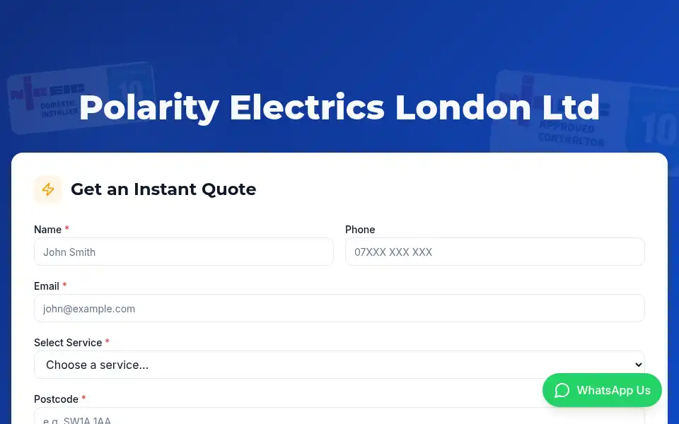 Screenshot of polarityelectrics.co.uk