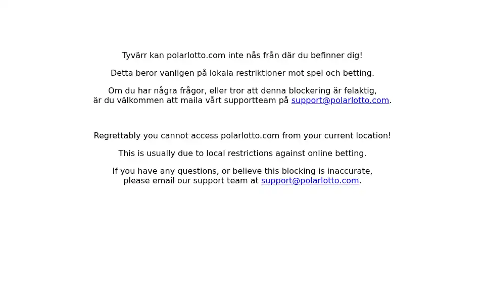 Screenshot of polarlotto.com