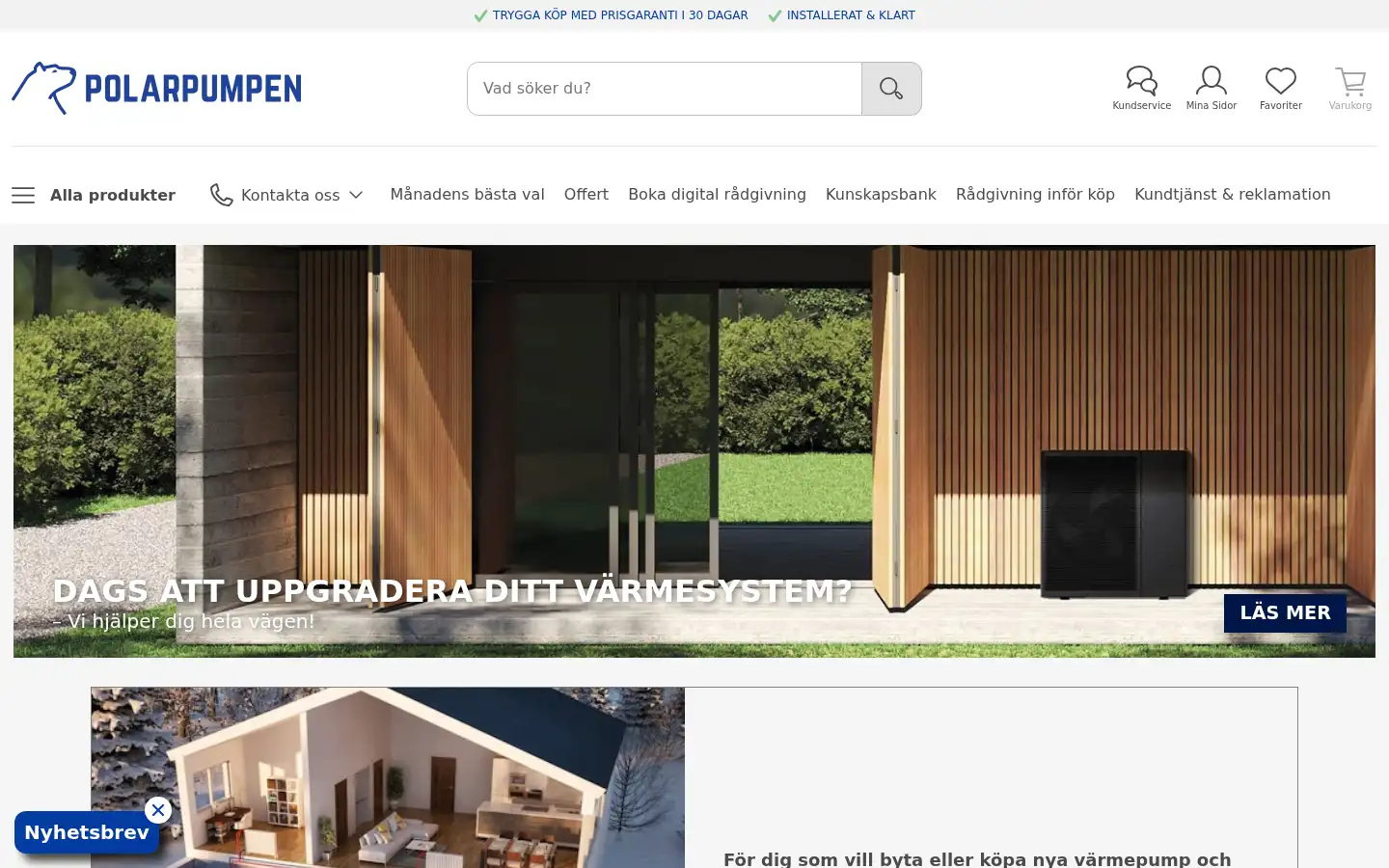 Screenshot of polarpumpen.se