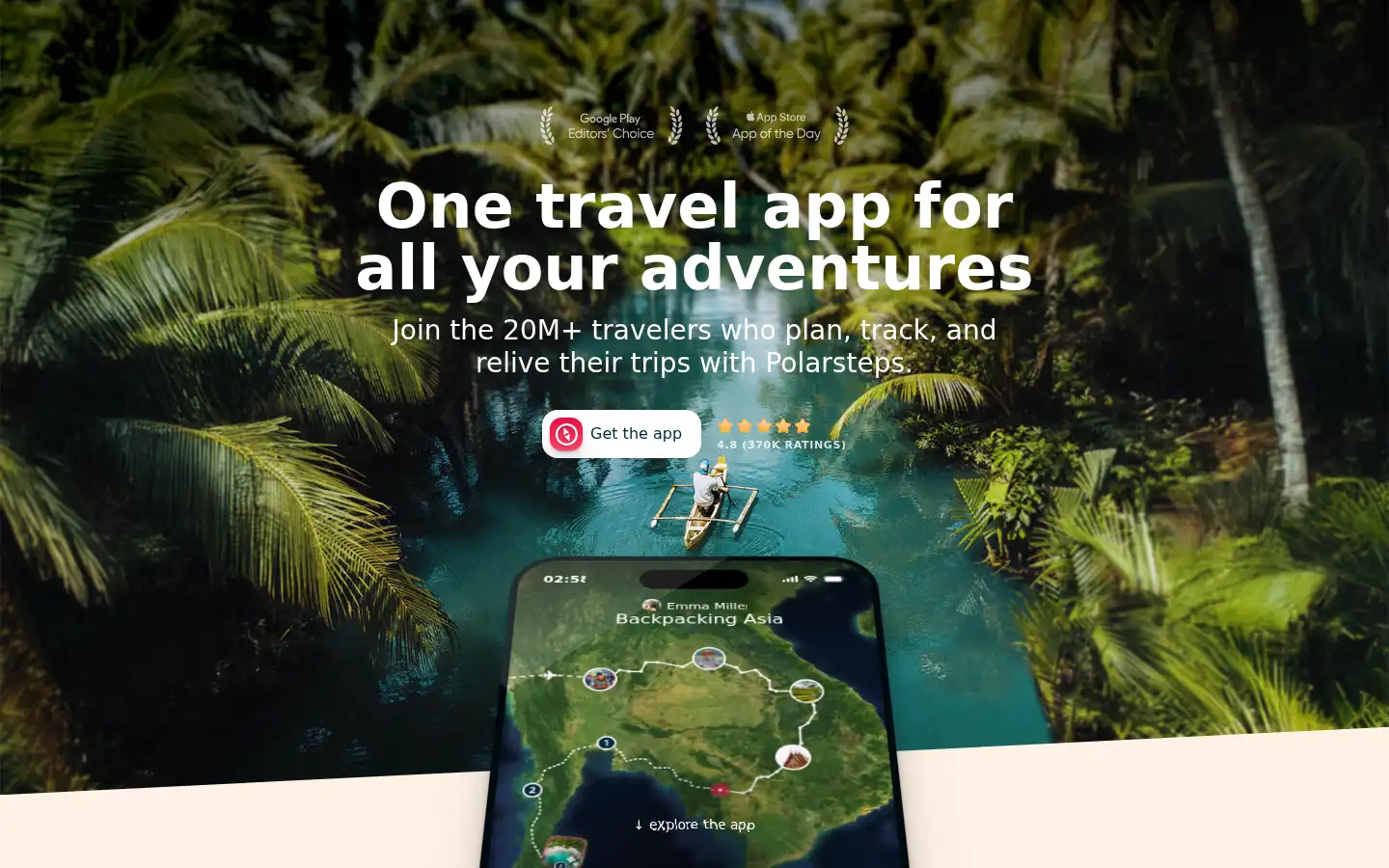 Screenshot of polarsteps.com