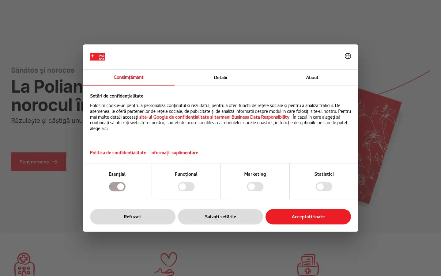 Screenshot of poliana.ro