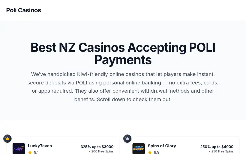 Screenshot of policasino.org