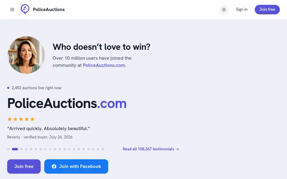 Screenshot of policeauctions.com