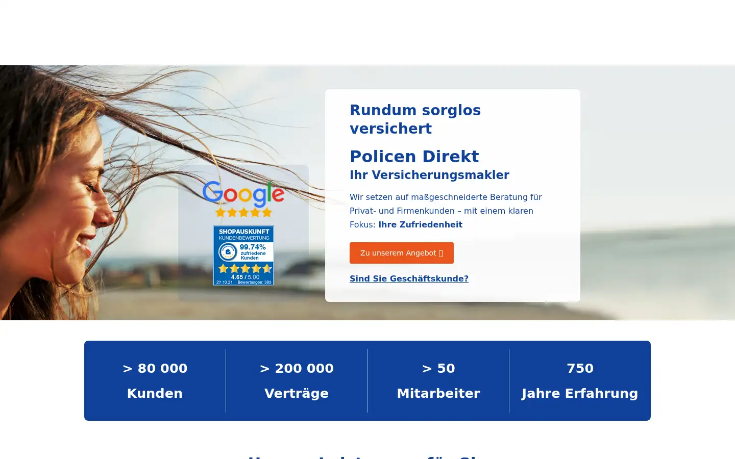 Screenshot of policendirekt.de