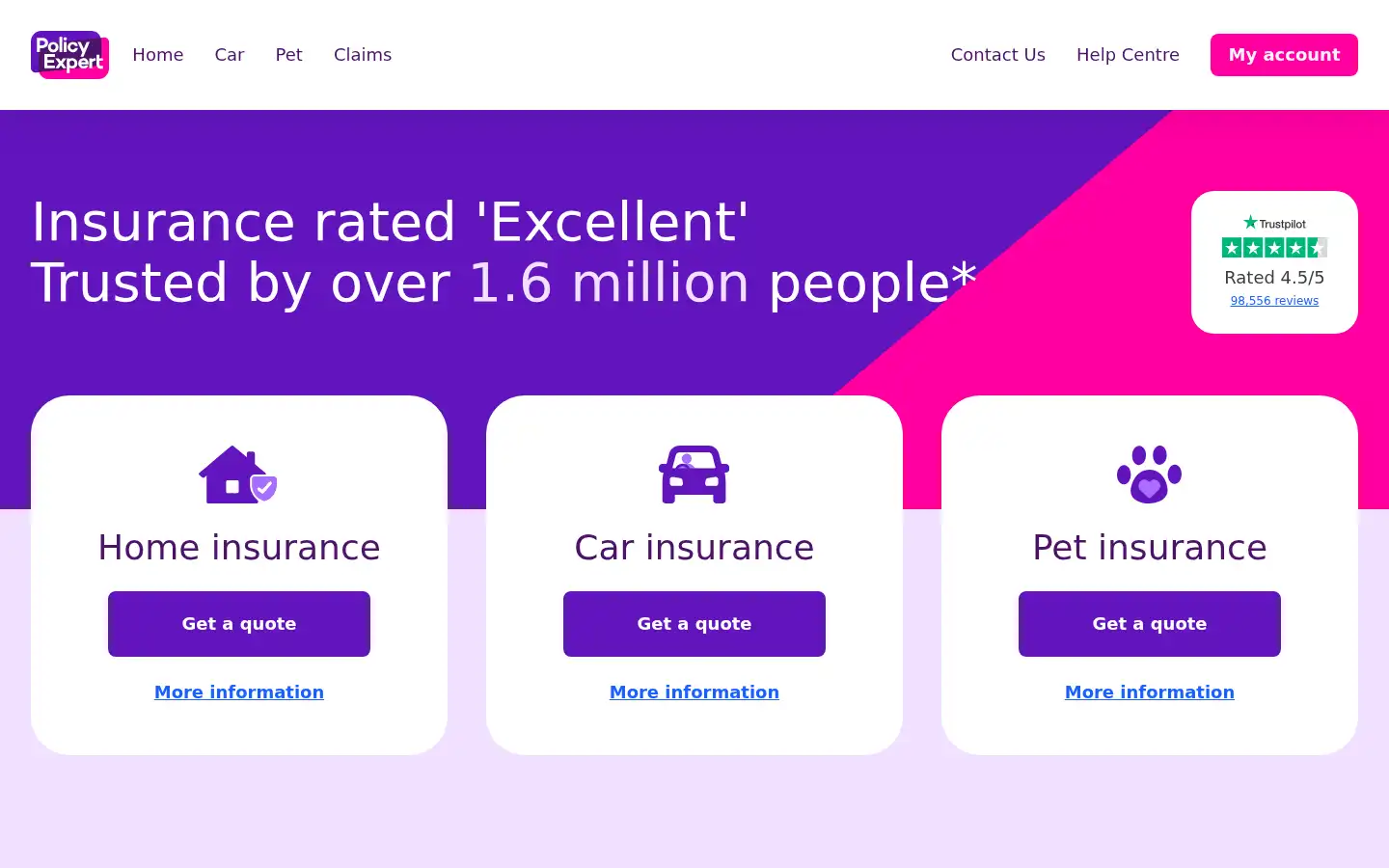 Screenshot of policyexpert.co.uk