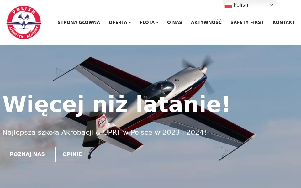 Screenshot of polishaerobaticacademy.com