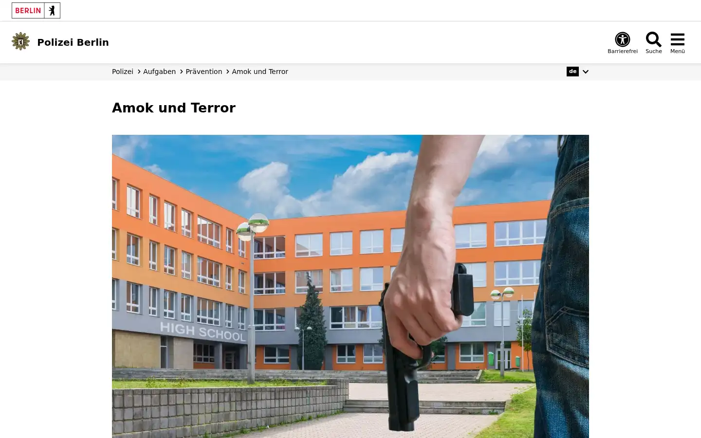 Screenshot of polizei.berlin.de