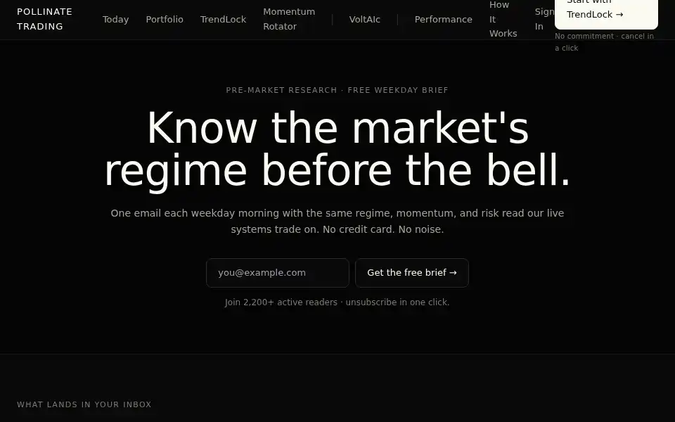 Screenshot of pollinatetrading.com