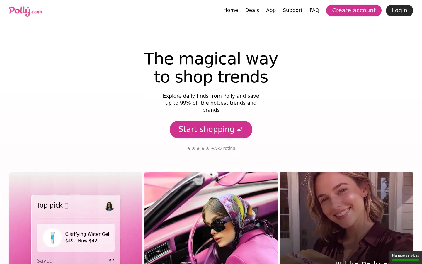 Screenshot of polly.com