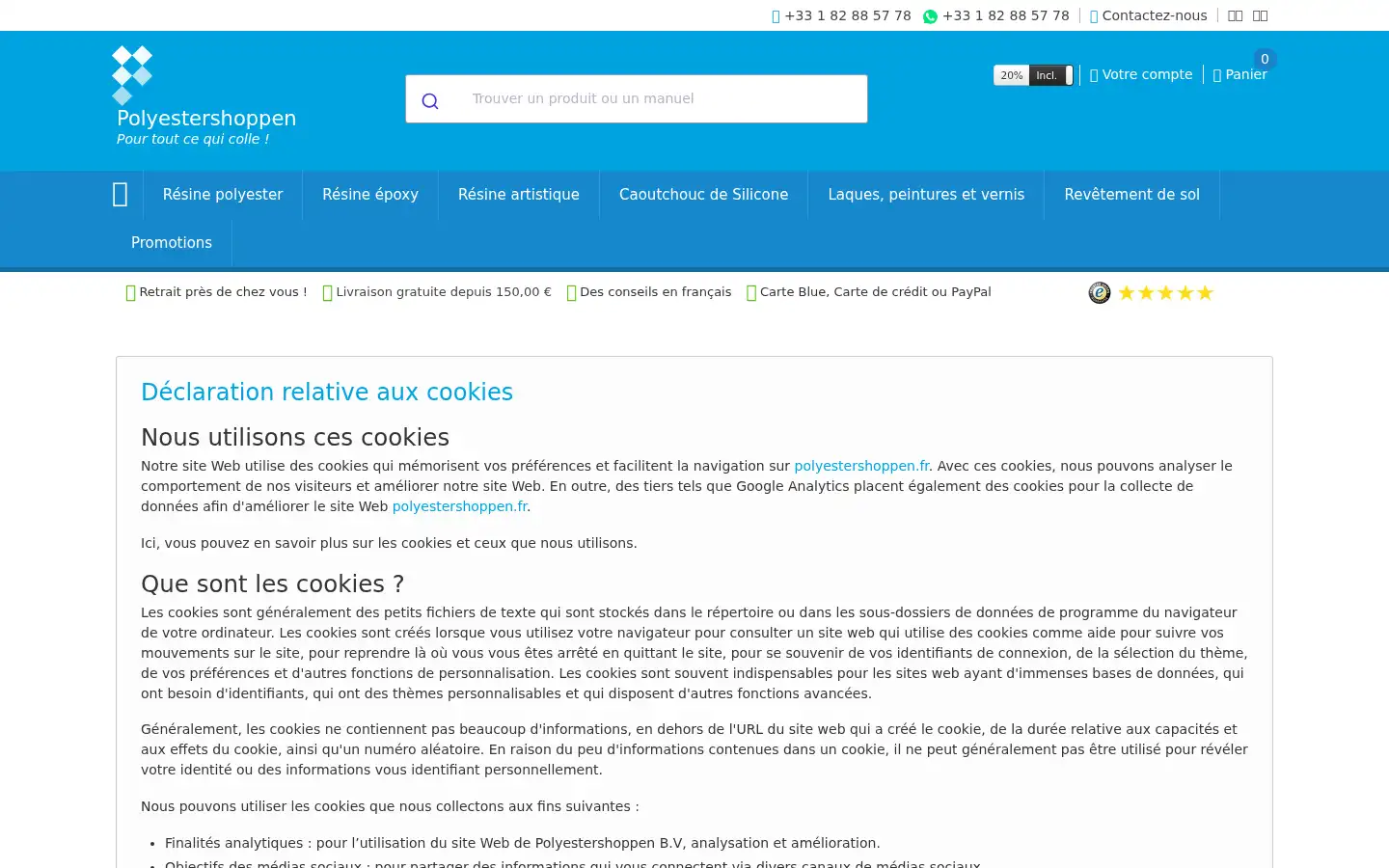 Screenshot of polyestershoppen.fr
