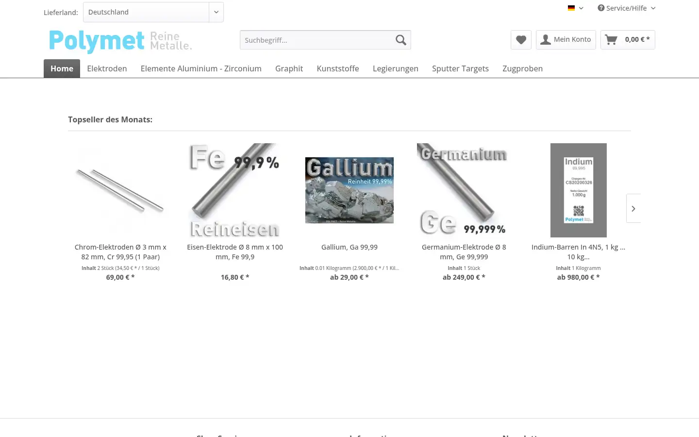 Screenshot of polymet.de