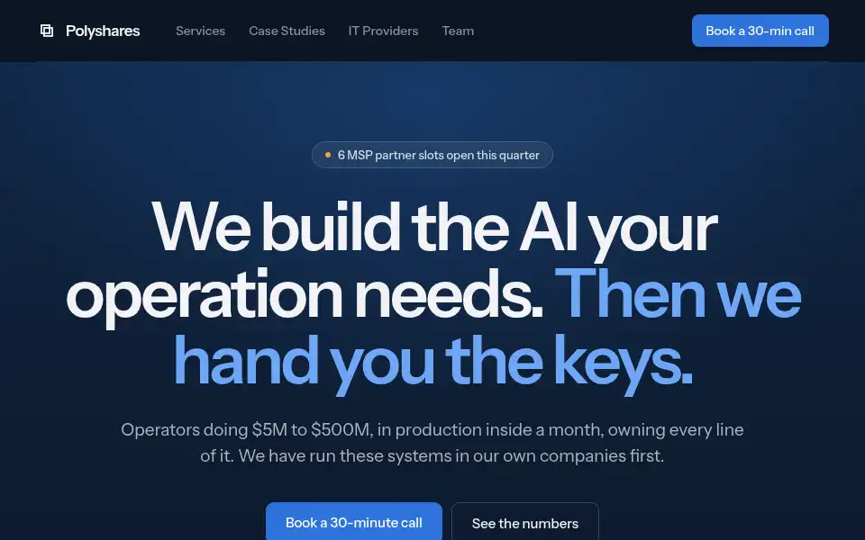 Screenshot of polyshares.com