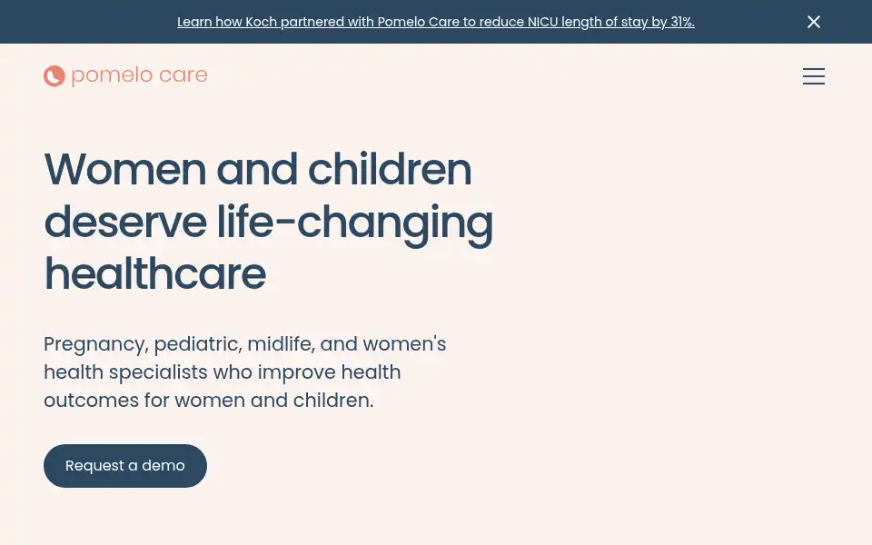 Screenshot of pomelocare.com