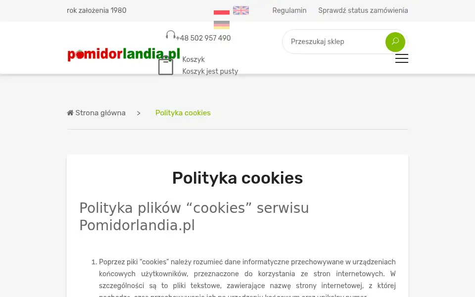 Screenshot of pomidorlandia.pl