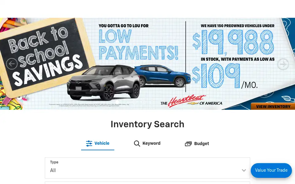 Screenshot of pompanochevy.com