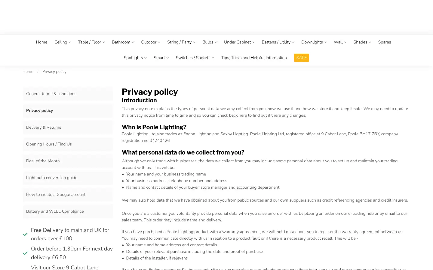 Screenshot of poolelightingfactoryshop.com