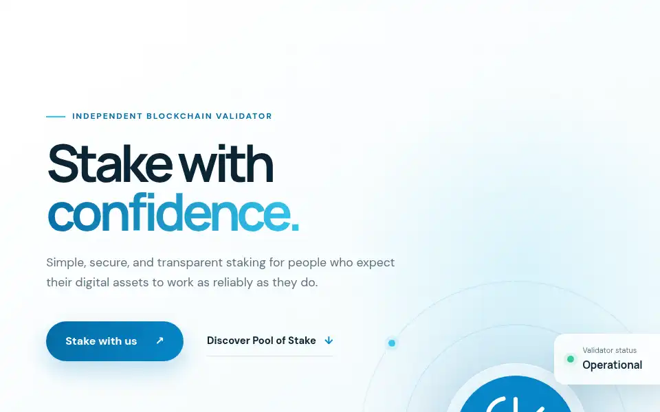 Screenshot of poolofstake.io