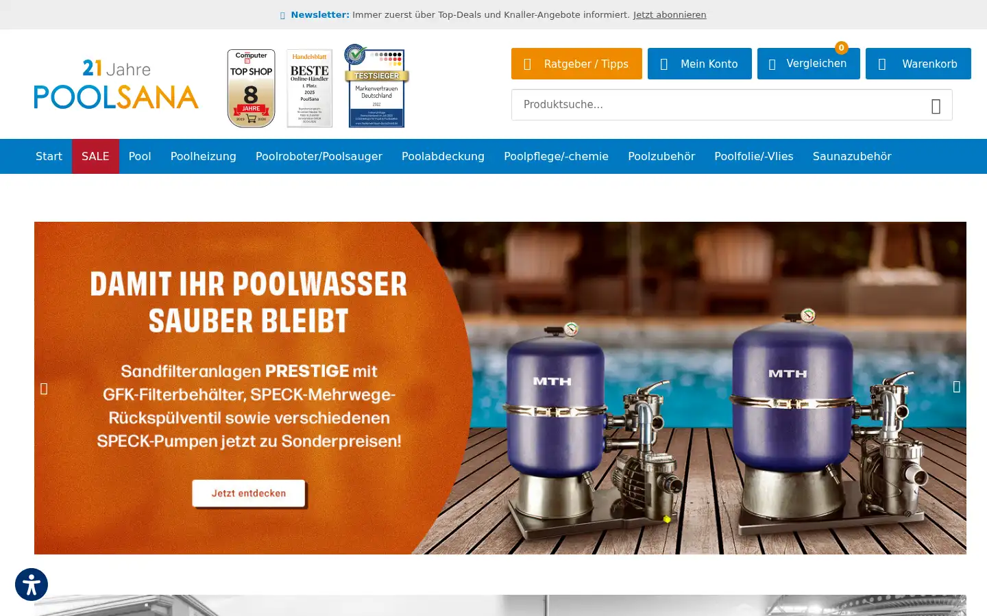 Screenshot of poolsana.de