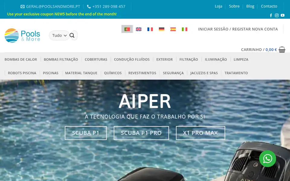Screenshot of poolsandmore.pt
