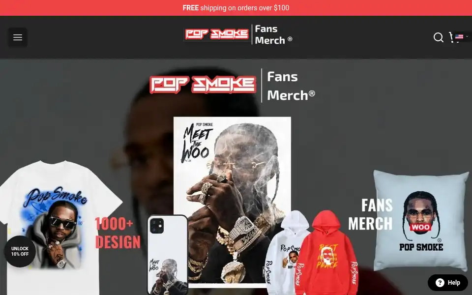 Screenshot of pop-smoke.store