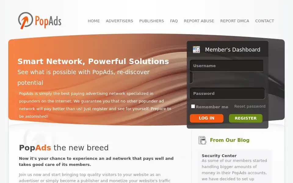Screenshot of popads.net