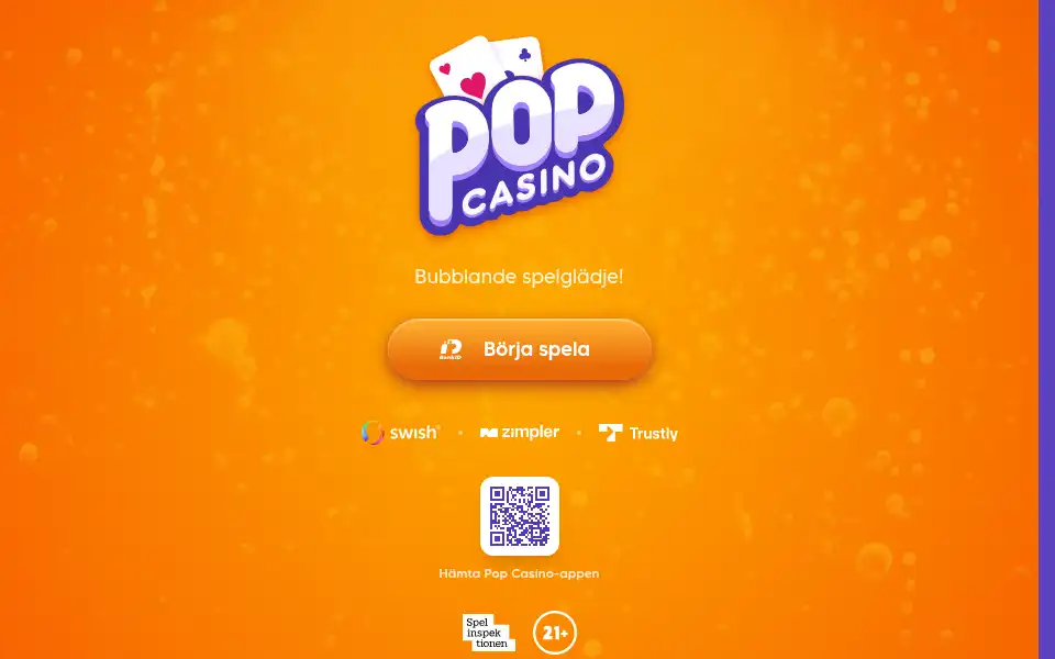 Screenshot of popcasino.se