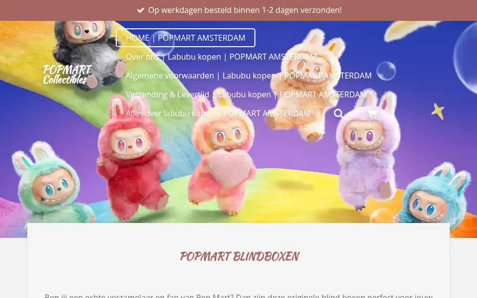 Screenshot of popmart-collectibles.nl