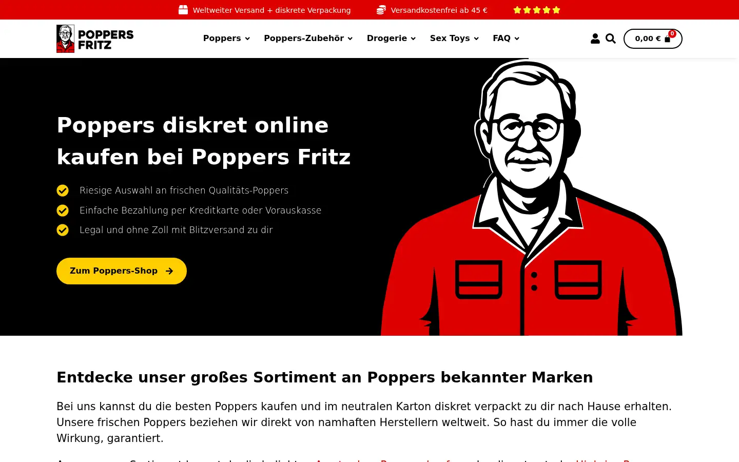 Screenshot of poppers-fritz.de