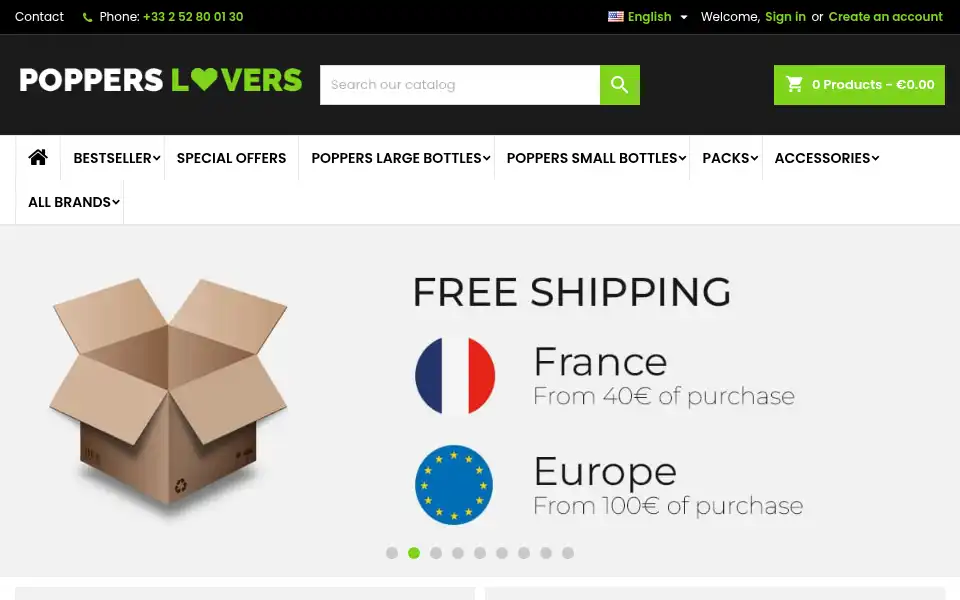 Screenshot of poppers-lovers.com
