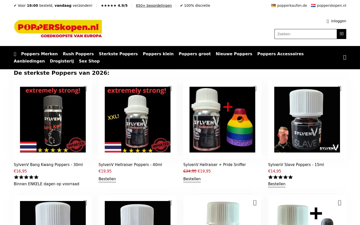 Screenshot of popperskopen.nl