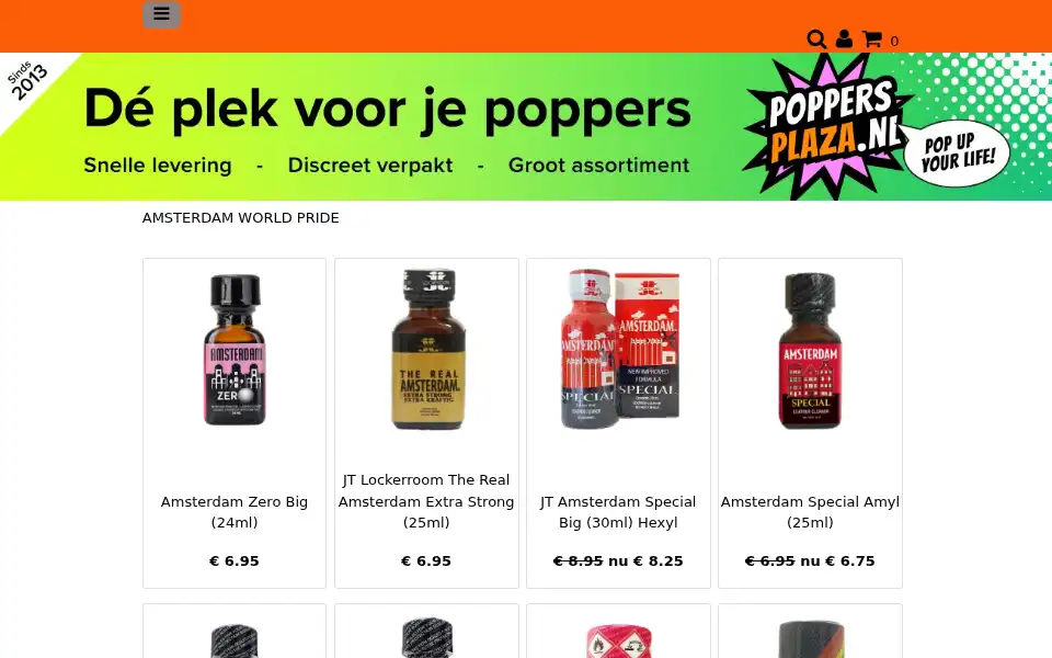 Screenshot of poppersplaza.nl
