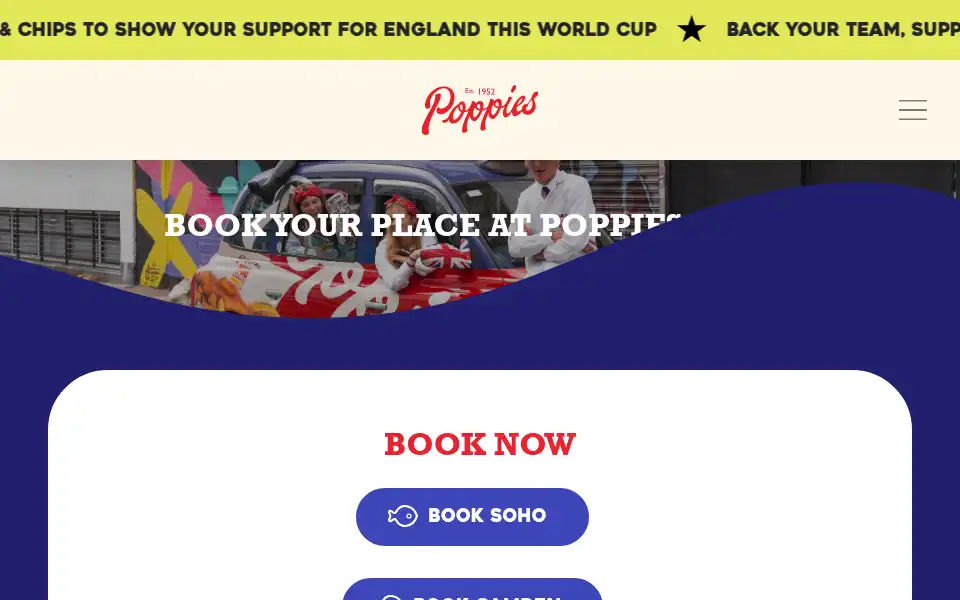 Screenshot of poppiesfishandchips.co.uk