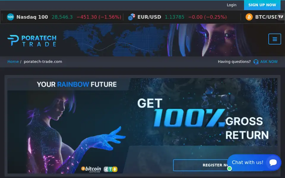 Screenshot of poratech-trade.com