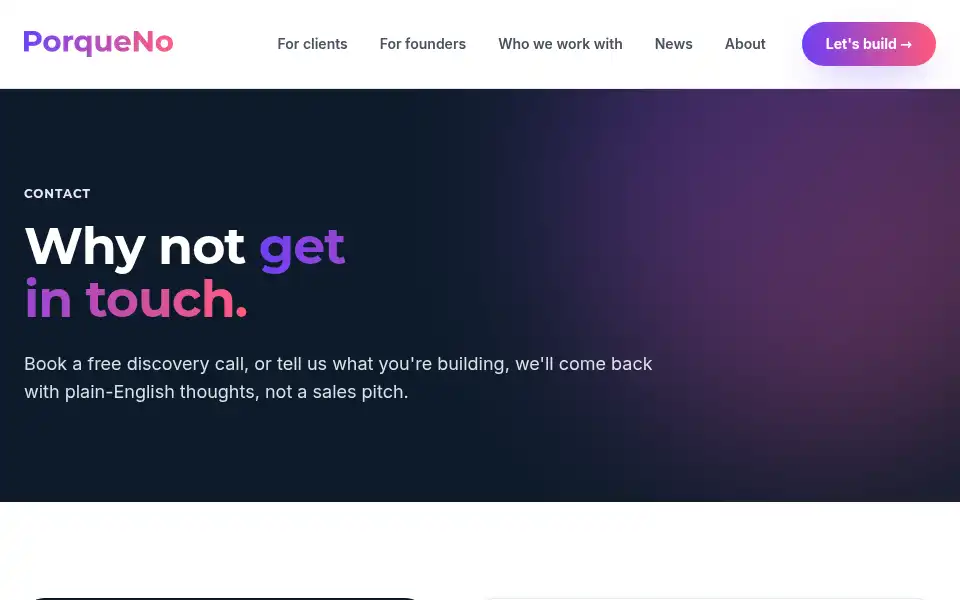 Screenshot of porqueno.studio