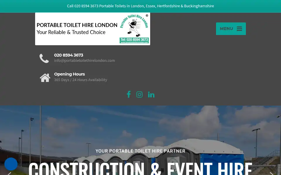 Screenshot of portabletoilethirelondon.com