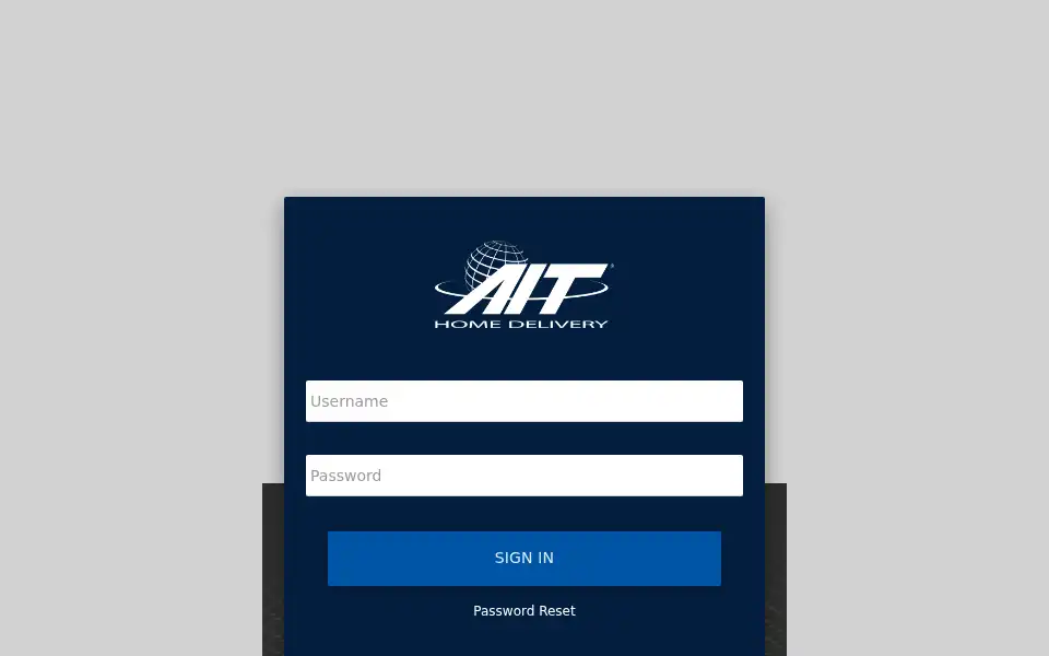 Screenshot of portal.aithomedelivery.co.uk