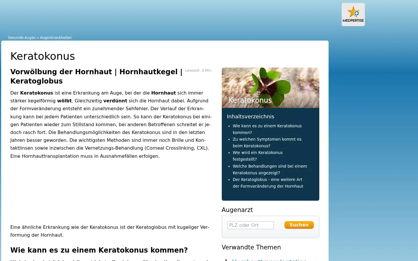 Screenshot of portal-der-augenmedizin.de