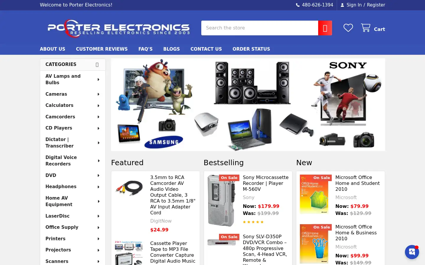 Screenshot of porterelectronics.com
