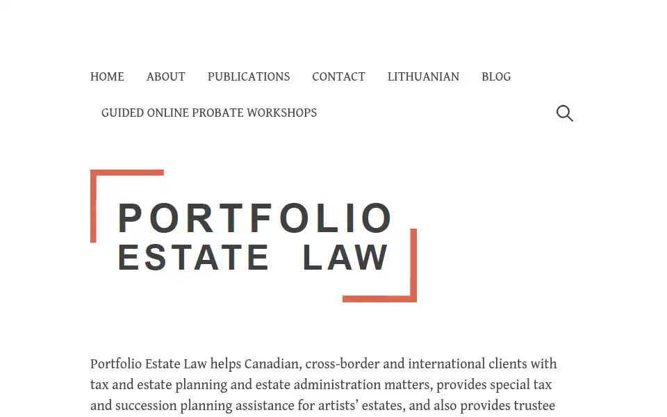 Screenshot of portfoliolaw.ca