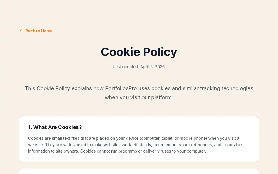 Screenshot of portfoliospro.com