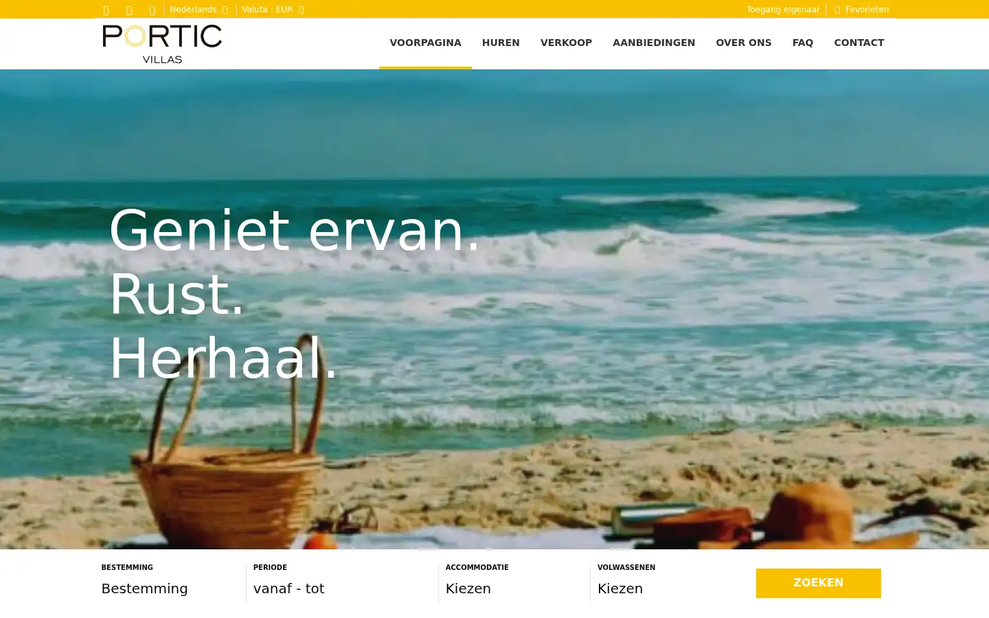 Screenshot of porticvillas.nl