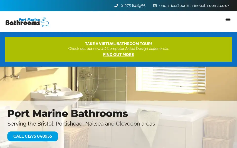 Screenshot of portmarinebathrooms.co.uk