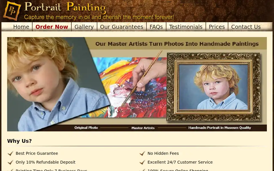 Screenshot of portrait-painting.com