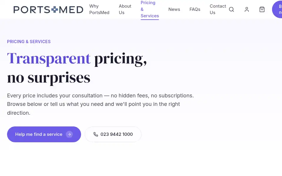 Screenshot of portsmed.co.uk