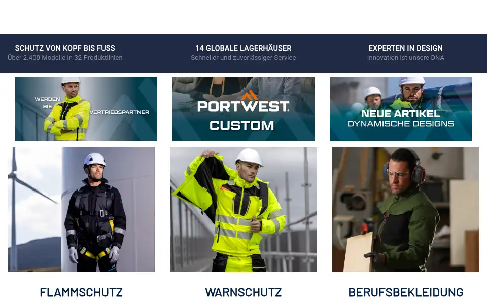 Screenshot of portwest.com