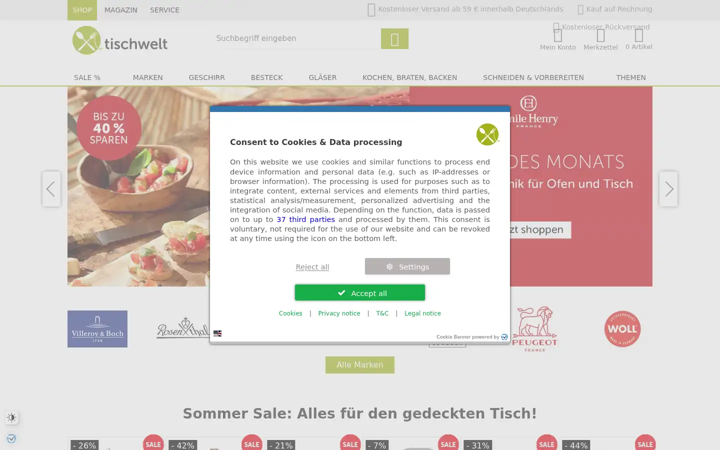 Screenshot of porzellanhandel24.de