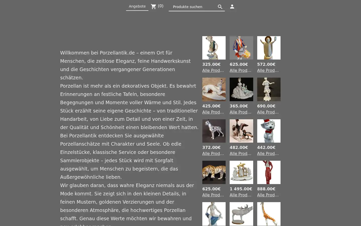 Screenshot of porzellantik.de