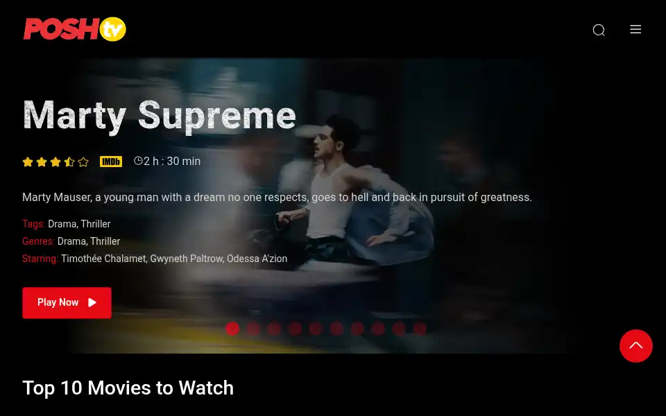 Screenshot of poshtv.com