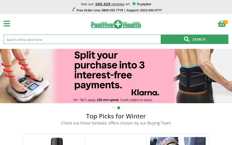 Screenshot of positivehealth.co.uk