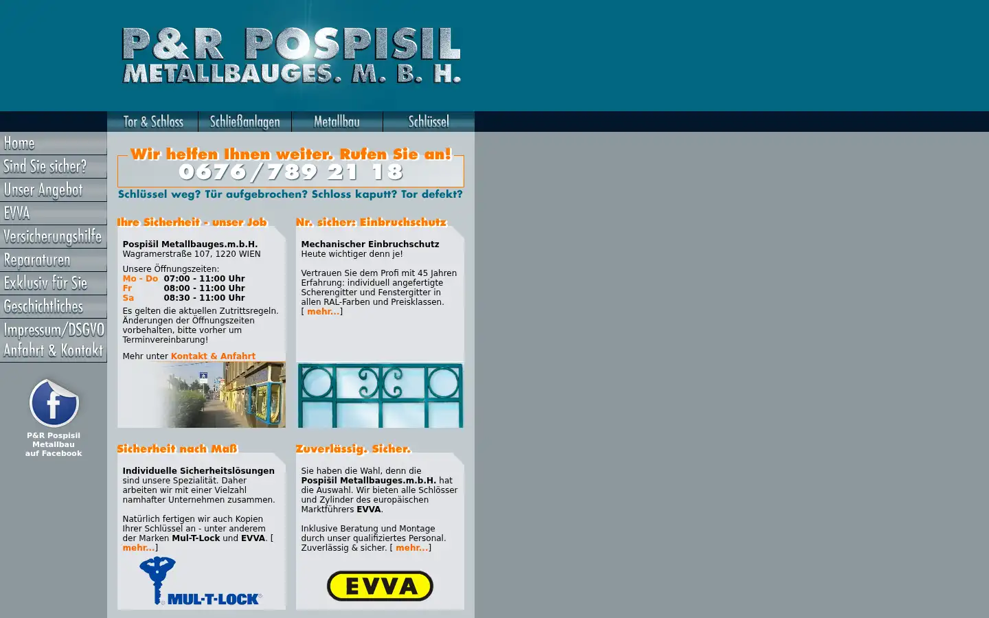 Screenshot of pospisilmetallbau.com